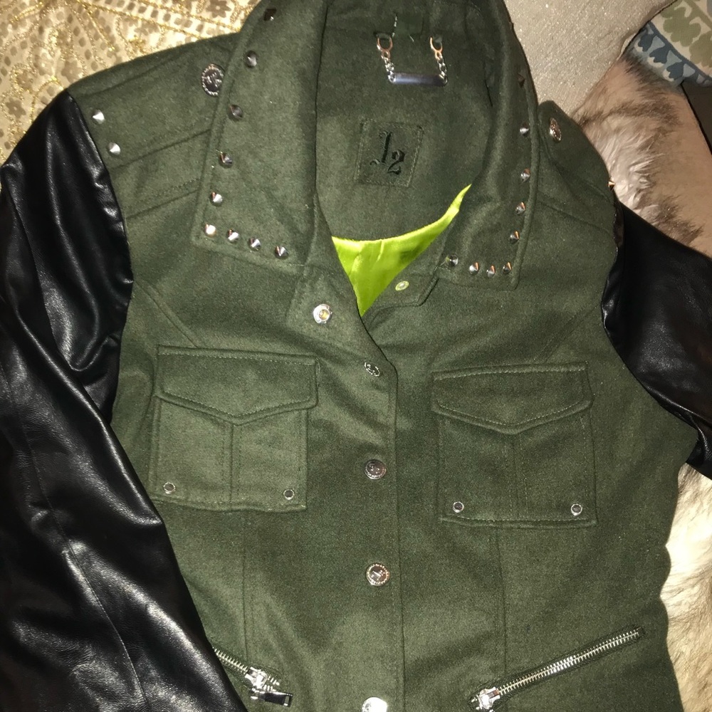 Army green & black studded jacket ❤️